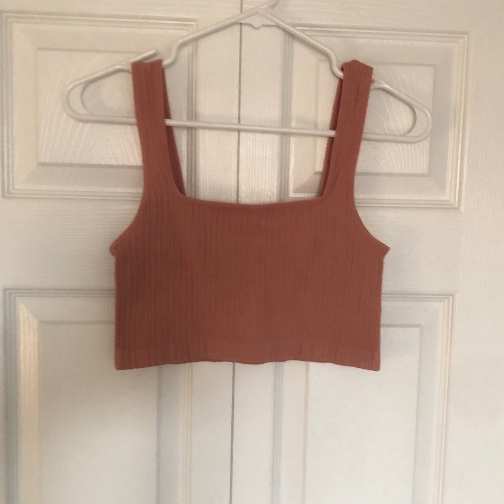 Pink ribbed crop top from Forever 21 worn once